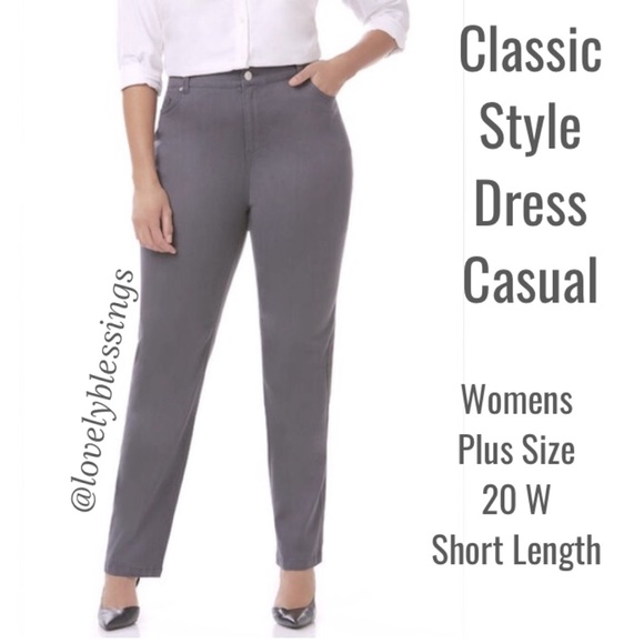 Gray Jeans L.A. Blues Stretch Jeans Plus Size 20 W Short Length Dressy Casual - Picture 1 of 12